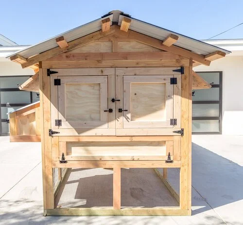 coop and enclosure cover about 12' x 5', offering the ideal habitat for up to 10 hens.