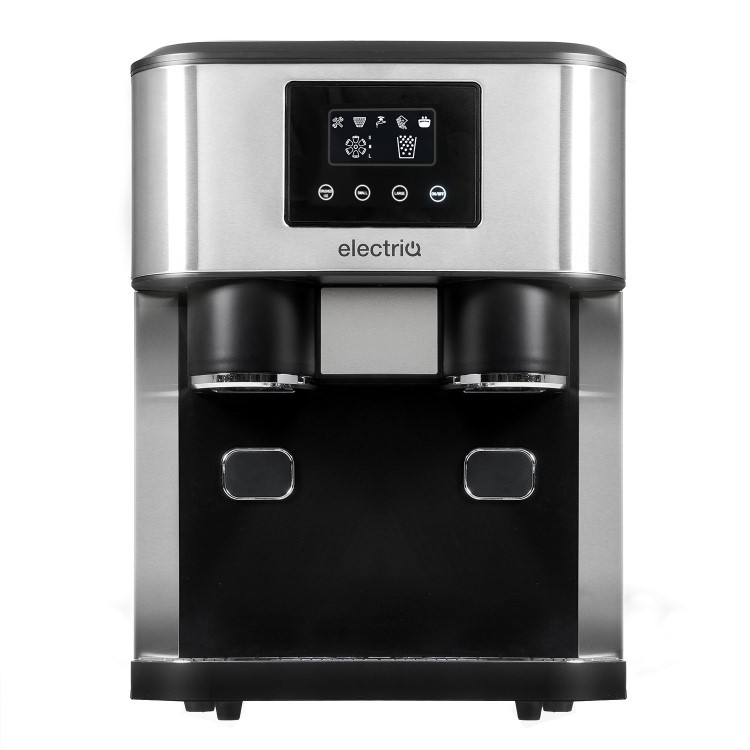 electriQ Countertop Ice Maker with Ice Crusher and Water Dispenser, Stainless Steel/Black