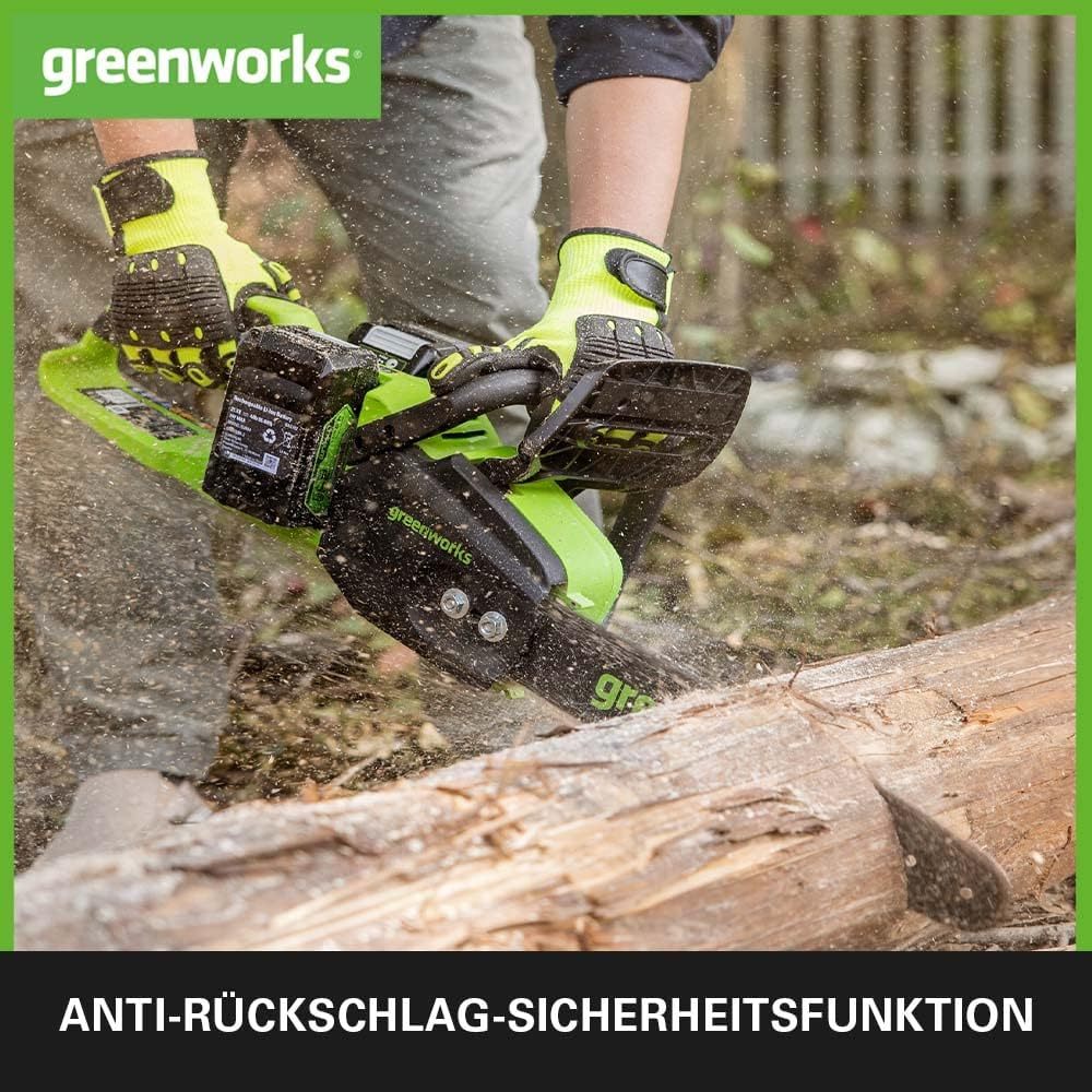 Greenworks 48 V (2 x 24 V) Battery Chainsaw with Brushless Motor GD24X2CS36K4X