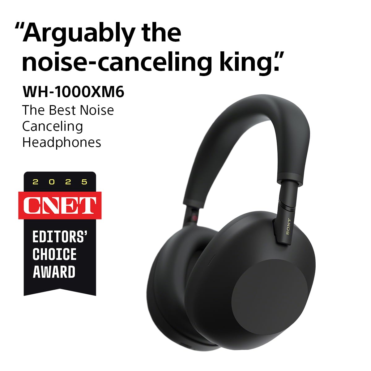 WH-1000XM6 The Best Noise Canceling Wireless Headphones, HD NC Processor QN3, 12 Microphones, Adaptive NC Optimizer, Mastered by Engineers, Studio-Quality, 30-Hour Battery, Black