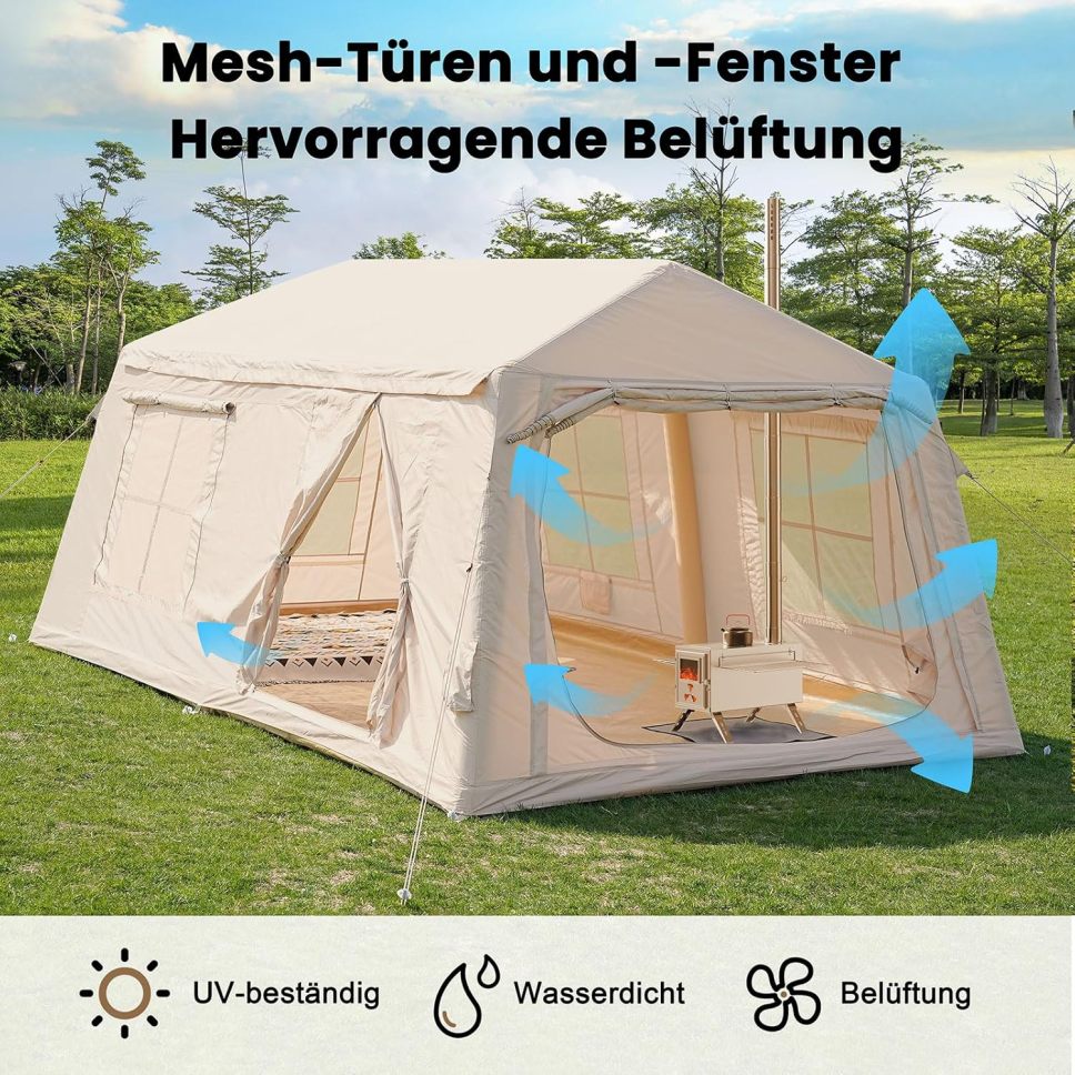 Ytaoeo Inflatable Tent for Camping, Outdoor Tent, Inflatable Camping Tent Made of Waterproof Oxford Fabric, Air Glamping Tents, Various Options