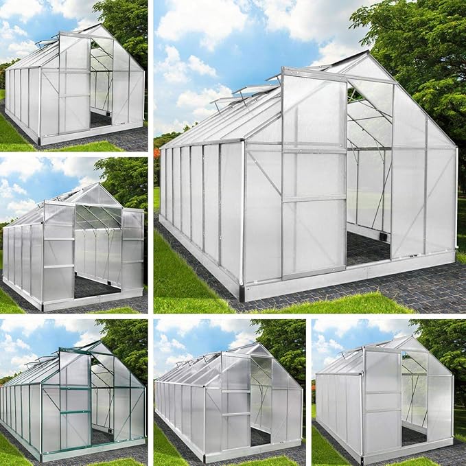 BRAST Premium Aluminum Greenhouse with Base – Weatherproof, Rustproof, TÜV Certified, Multiple Sizes Available