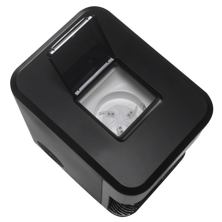 electriQ Countertop Ice Maker with Ice Crusher and Water Dispenser, Stainless Steel/Black