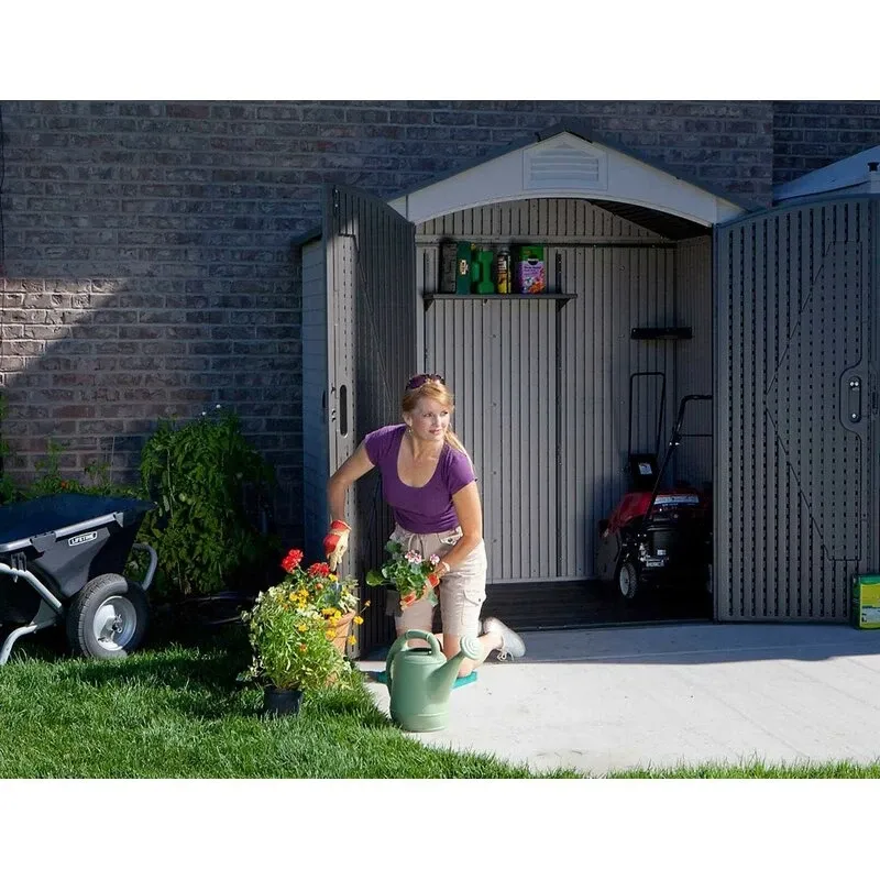 7' wide x 4' 7 deep plastic storage shed