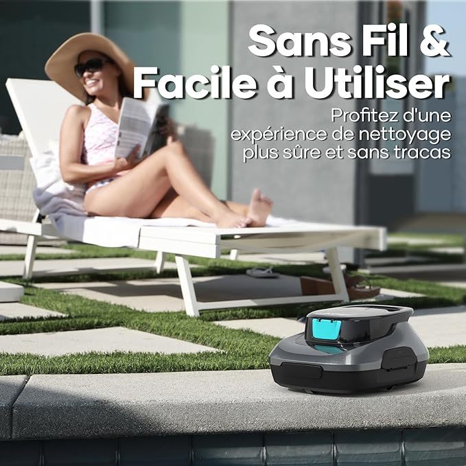 AIPER Scuba SE Robot Pool, Cordless Pool Vacuum, 90 Minutes Cleaning, Automatic Parking Function, Compact and Lightweight Pool Cleaner, Ideal for Above Ground Pools 80㎡