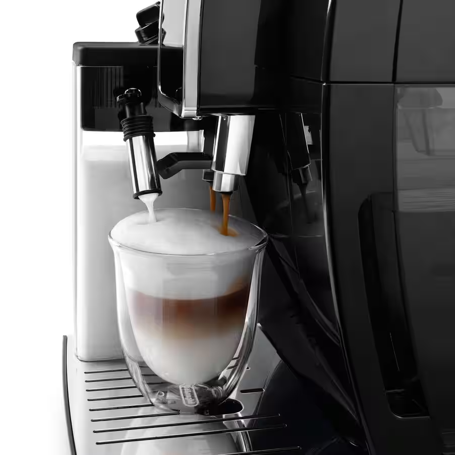 De'Longhi Dinamica Plus ECAM382.70.B, Fully Automatic Coffee Maker for Coffee Beans, Cappuccino Machine with LatteCrema Hot, Espresso Machine with 18 Recipes, 3.5 Inch TFT Display