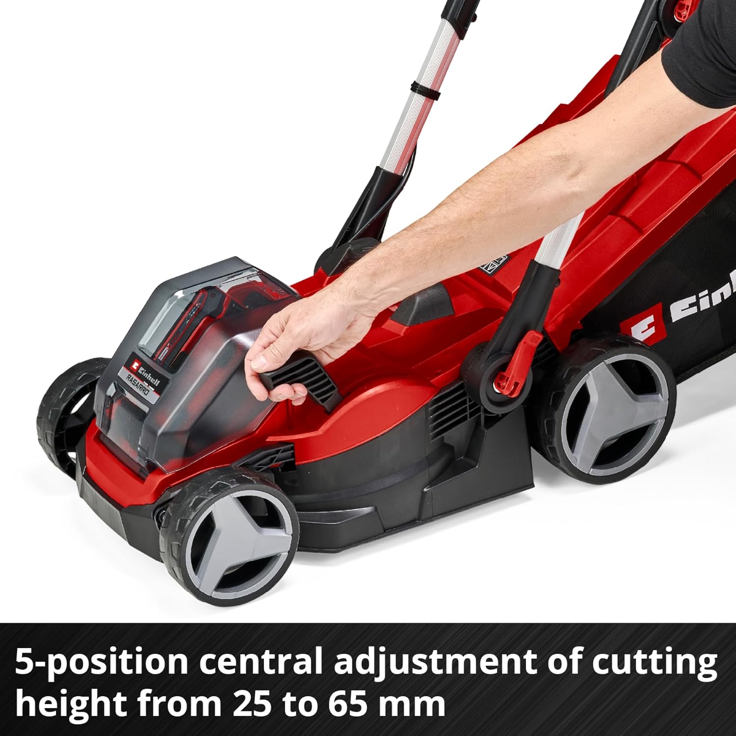 Power X-Change RASARRO 36/34 Cordless Lawnmower With Battery (x2) And Charger (x2) - 36V, 34cm Cutting Width, 30L Grass Box, 5 Cut Heights - Battery Lawn Mower For Lawns Up To 300m²