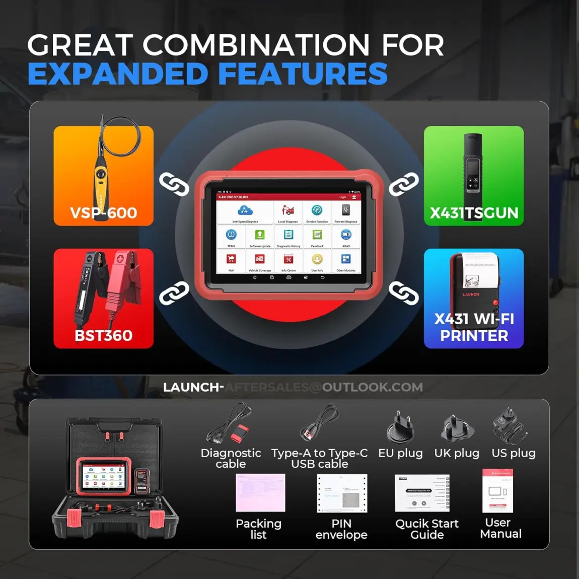 Launch X431 V+ 5.0 Scan Tool with CANFD 2025 Connector, 37 Reset and OE Level Diagnostics