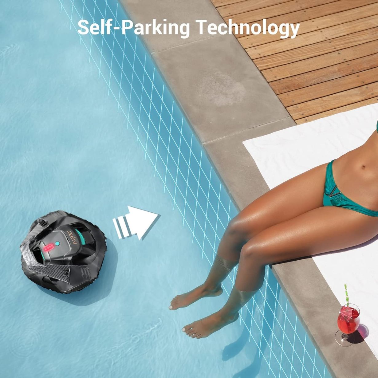 AIPER Pool Robot, Pool Vacuum with 90 Minutes Runtime, Pool Cleaner with Dual Drive Motor, Cordless, Ideal for Pools Under 80 Square Meters