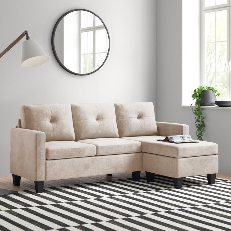 Almendarez 77′′ Wide Reversible Modular Sofa & Chaise With Ottoman