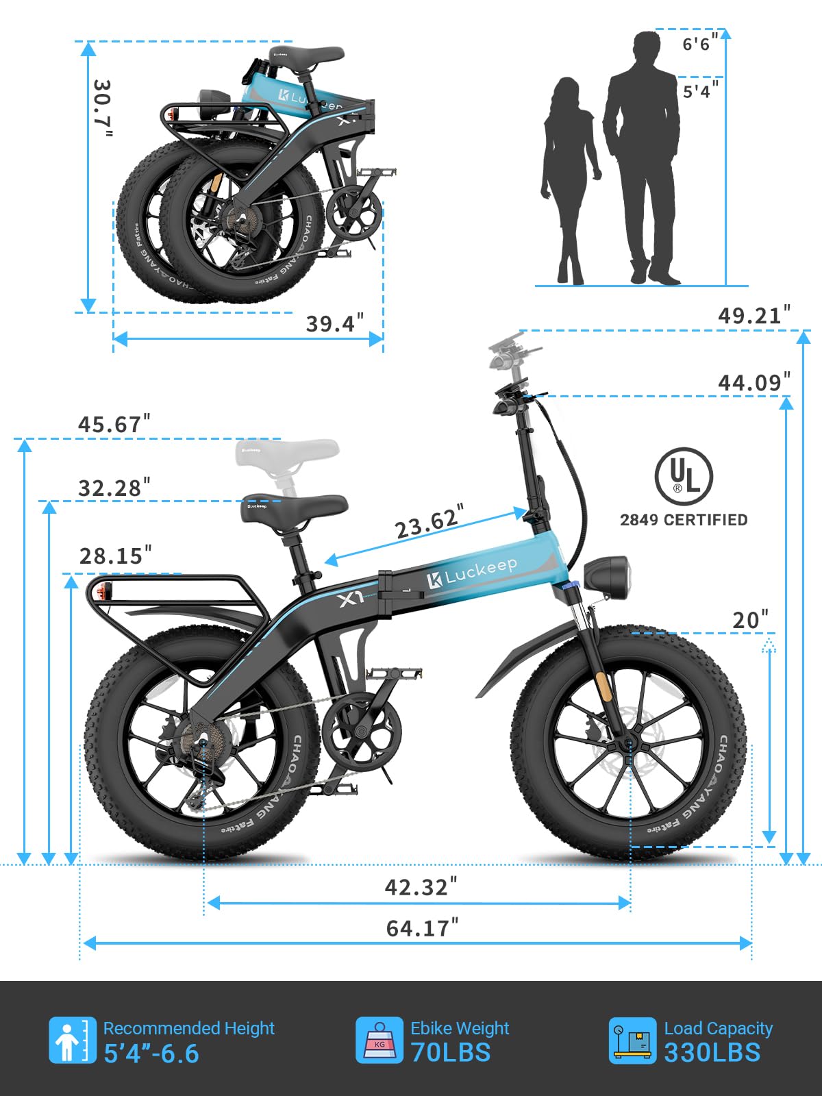 Folding Electric Bike for Adults 1500W Peak Motor, 28MPH 60 Miles,720WH Battery 20 x 4.0 Fat Tire Foldable Ebikes for Adults NFC/Anti-Theft/Hydraulic Brakes E-Bbike Commuter Men