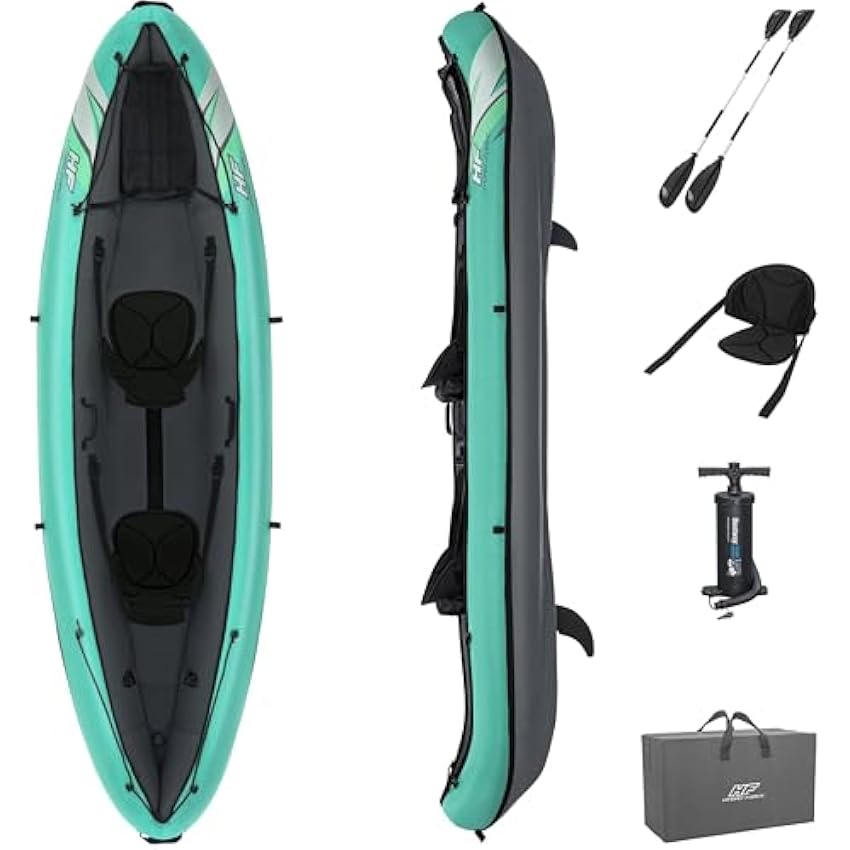 Bestway Hydro Force Inflatable Kayak Set | Includes Seat, Paddle, Hand Pump, Storage Carry Bag | Great for Adults, Kids and Families