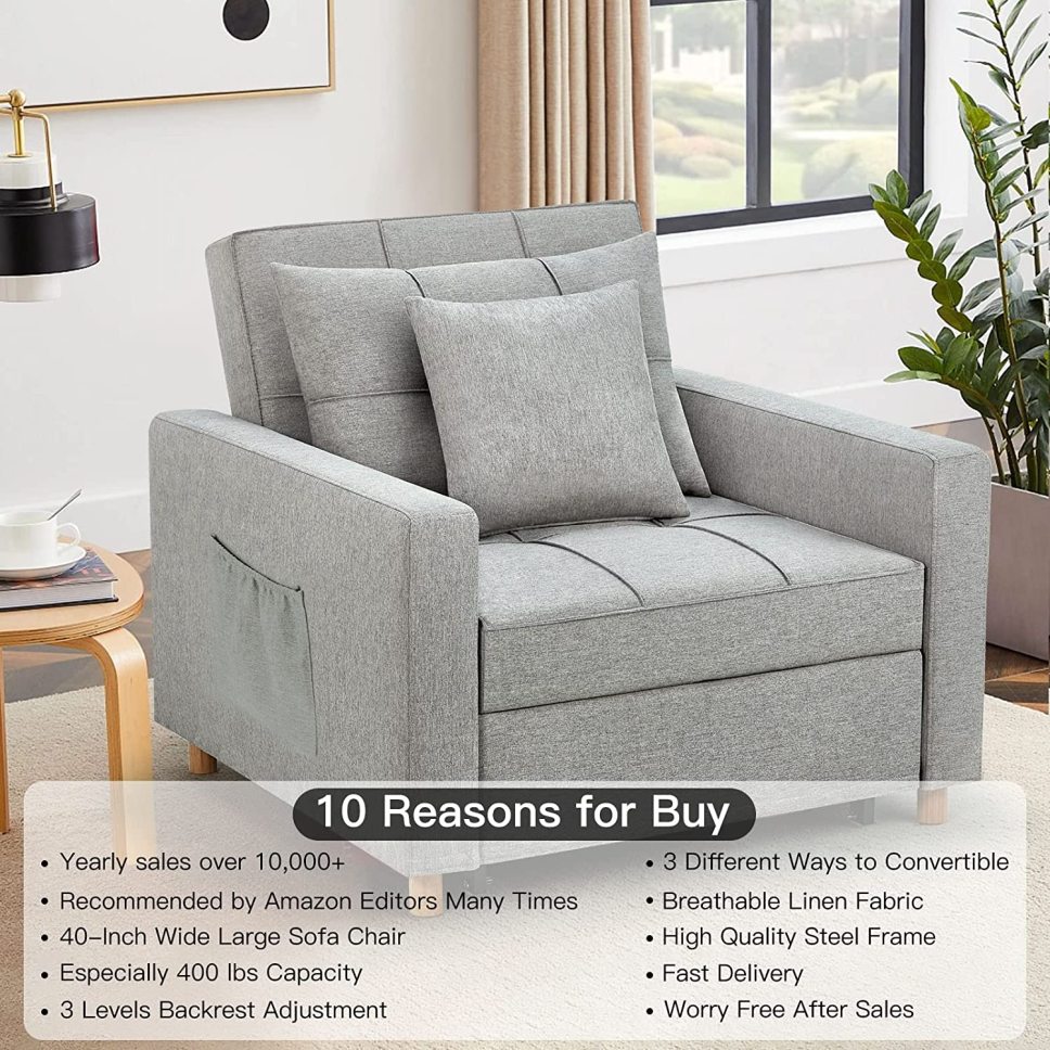 🔥 40 Inch 3-in-1 Convertible Chair Bed,Sofa Bed.