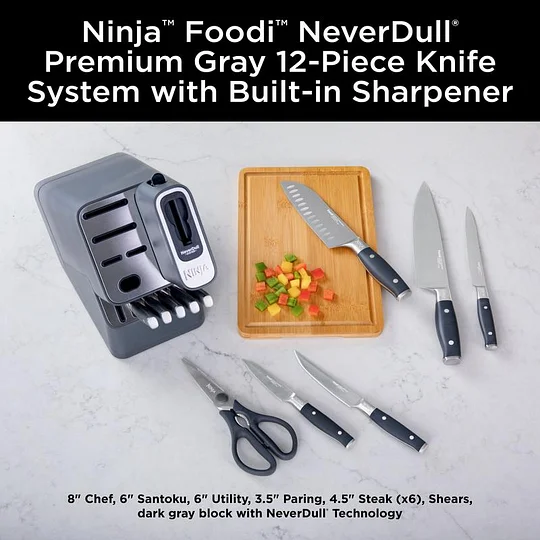 Foodi NeverDull Premium 12-Piece German Stainless Steel Knife System