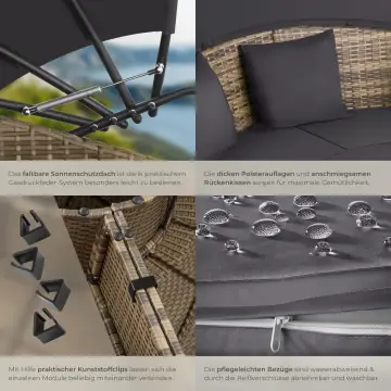 Lounge Muschel Sonneninsel Outdoor wetterfest