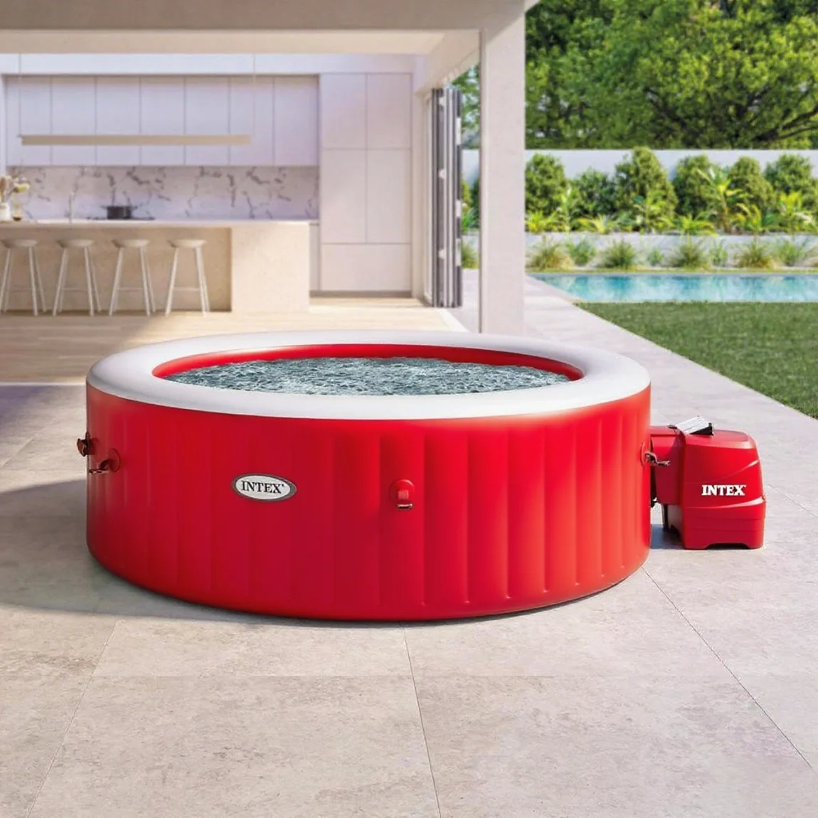 INTEX 28428EX Inflatable Spa. Beige. 4-8 People