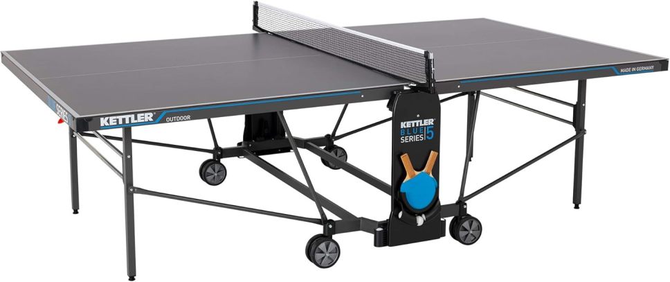 Kettler K5 Outdoor Professional Table Tennis Table, Tournament Quality, Robust, 5 mm Melamine Resin Plate with Scratch-Resistant Overlay Layer, Weatherproof, Collapsible, TÜV Tested, Made In Germany