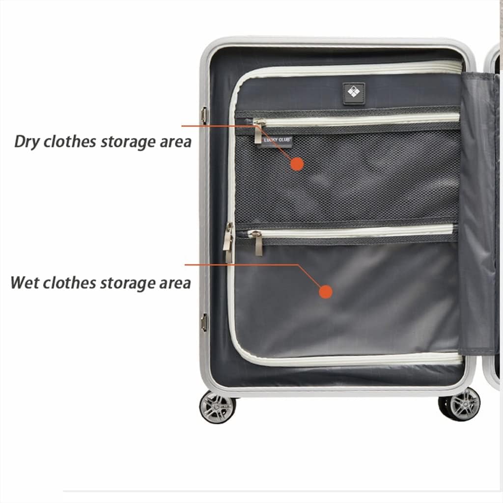 2-Piece Multifunctional USB Charging Port Luggage Set, Hardshell Suitcase with Built-in TSA Lock, Trolley Case with Front Computer Compartment
