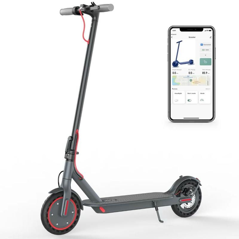 Ladped LP60 Electric Scooter - 16 MPH Max Speed 8.5 Honeycomb Solid Tires 350W Motor 12 Miles Range Foldable Commuter Scooter with Dual Braking System & App Control