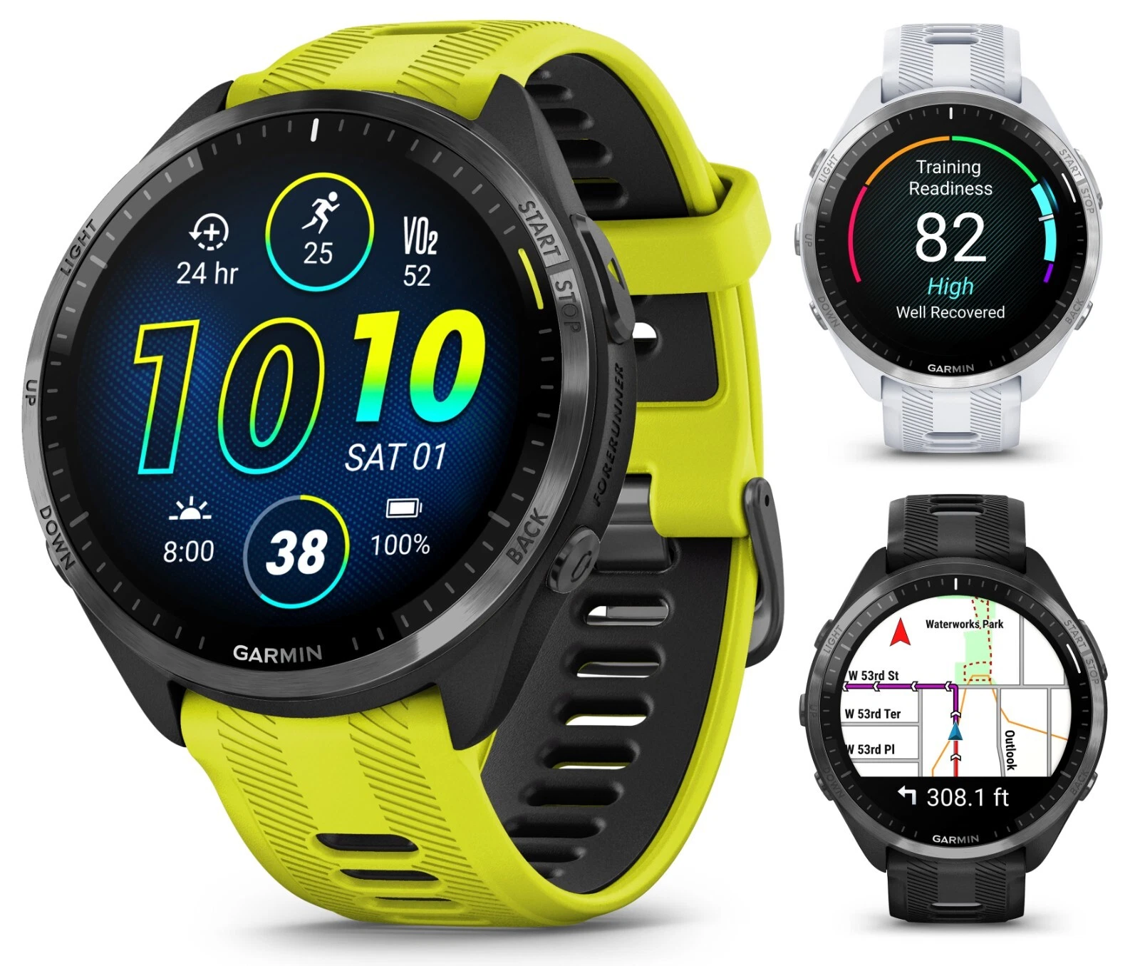 Garmin Forerunner® 965 Running Smartwatch, Colorful AMOLED Display, Training Metrics and Recovery Insights, Black and Powder Gray, 010-02809-00