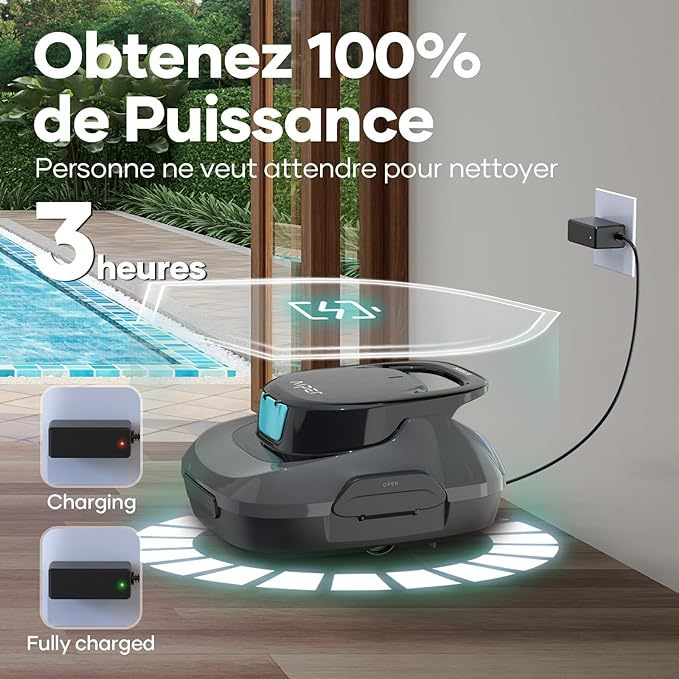AIPER Scuba SE Robot Pool, Cordless Pool Vacuum, 90 Minutes Cleaning, Automatic Parking Function, Compact and Lightweight Pool Cleaner, Ideal for Above Ground Pools 80㎡