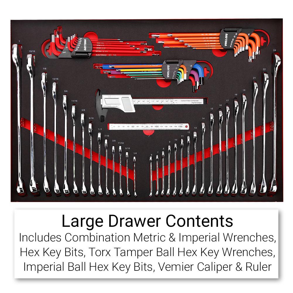 Daytona D450PSKIT – 450-Piece Metric Tool Kit with 10-Drawer Toolbox & 7-Drawer Roller Cabinet