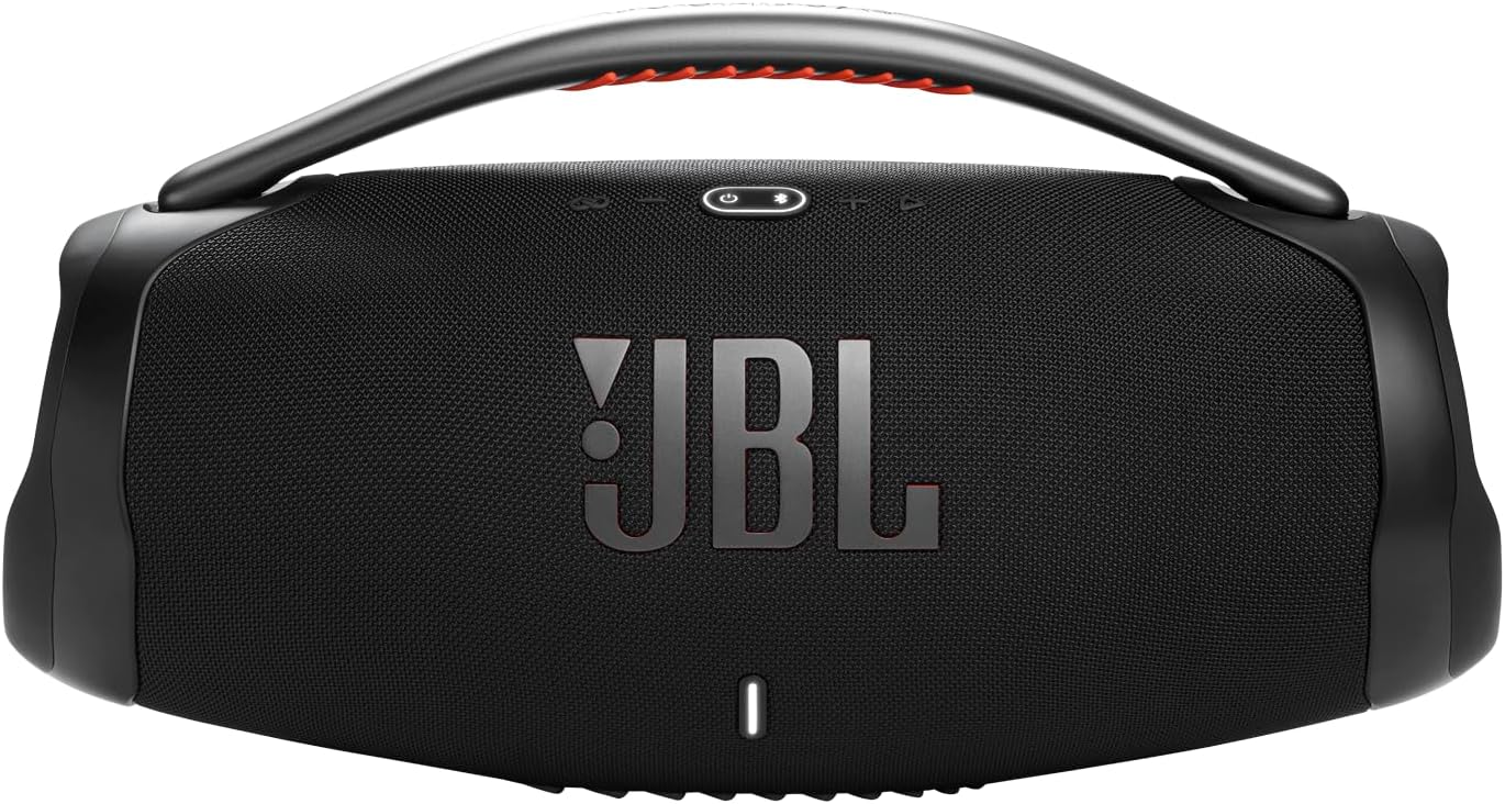 JBL Boombox 3 Black Portable Bluetooth Speaker with Massive Sound, Deepest Bass, IPX7 Waterproof, 24H Playtime, PartyBoost