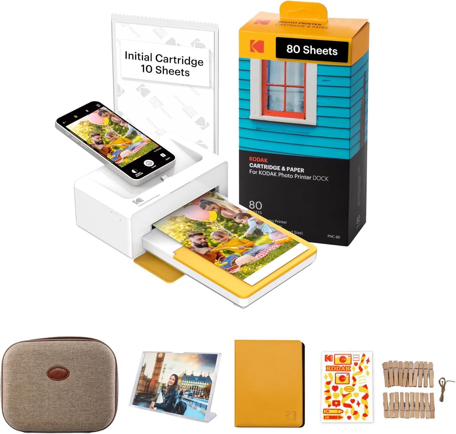 Instant photo printer (4x6 inches) + 90 gift packs