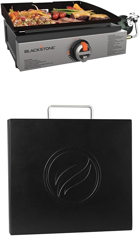 Stainless Steel Propane Gas Portable Flat Top Frying Pan Accessory Station for Kitchen, Camping, Outdoor, Tailgate Party, Tabletop, Countertop - Heavy Duty, 17 Inch