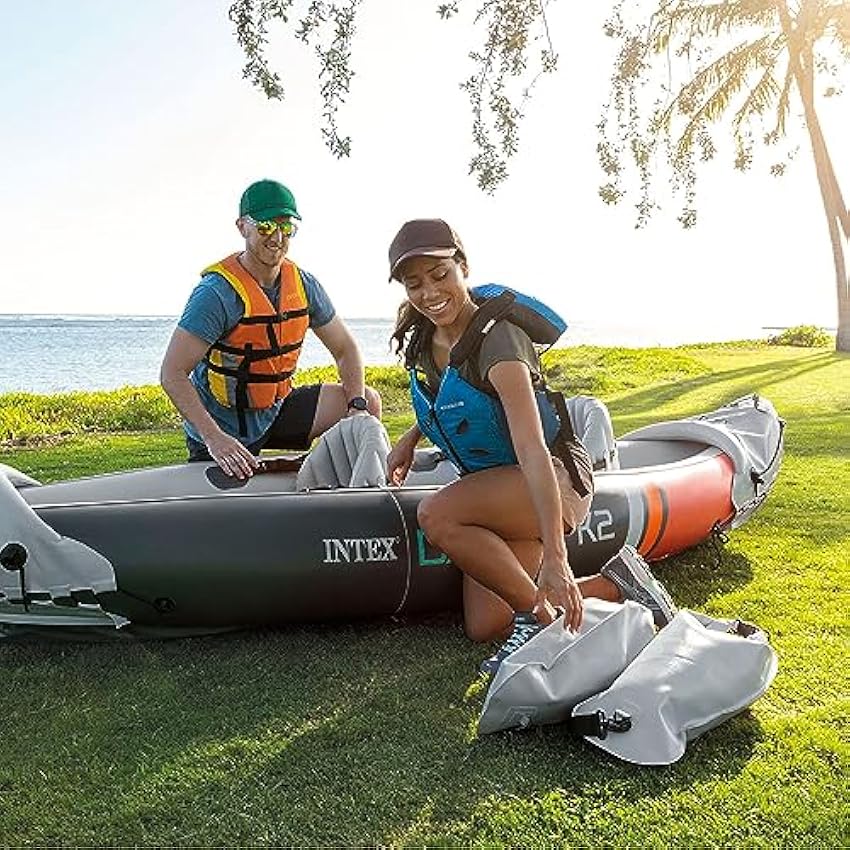 INTEX 2-Person Inflatable Kayak Set, Dakota K2 with 86in Oars and Pump