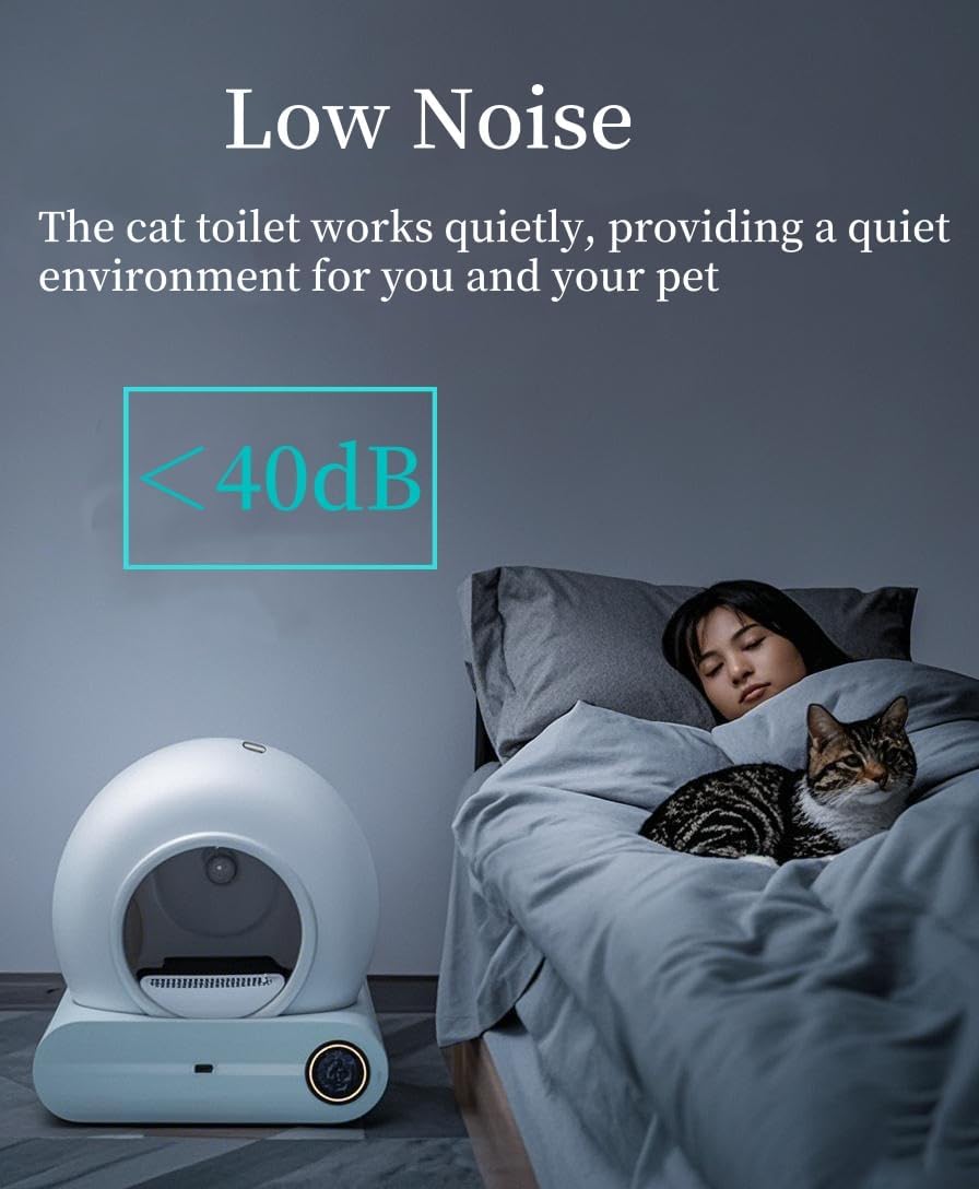 RMAN Self-Cleaning Cat Litter Box Electric with Waste Bag and Mat Large Capacity/App Control/Smart Health/Safe Alert/for Multiple Cats