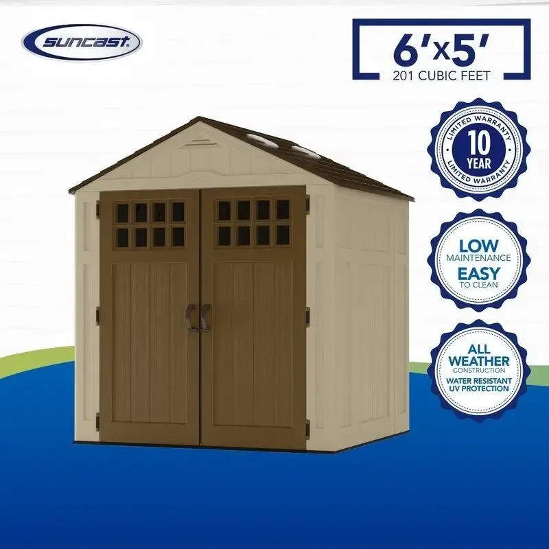 6'3 wide x 5'6 deep resin storage shed