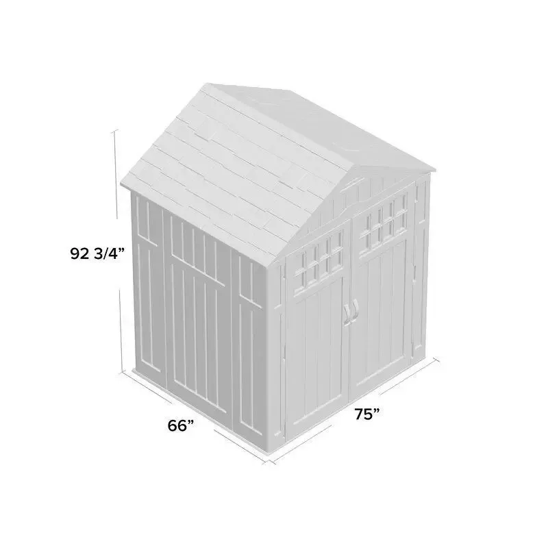 6'3 wide x 5'6 deep resin storage shed