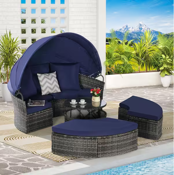 Lounge Muschel Sonneninsel Outdoor wetterfest