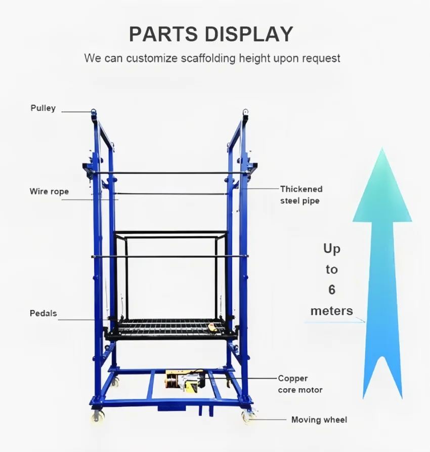 Foldable Electric Lift Scaffolding (Load 500Kg)