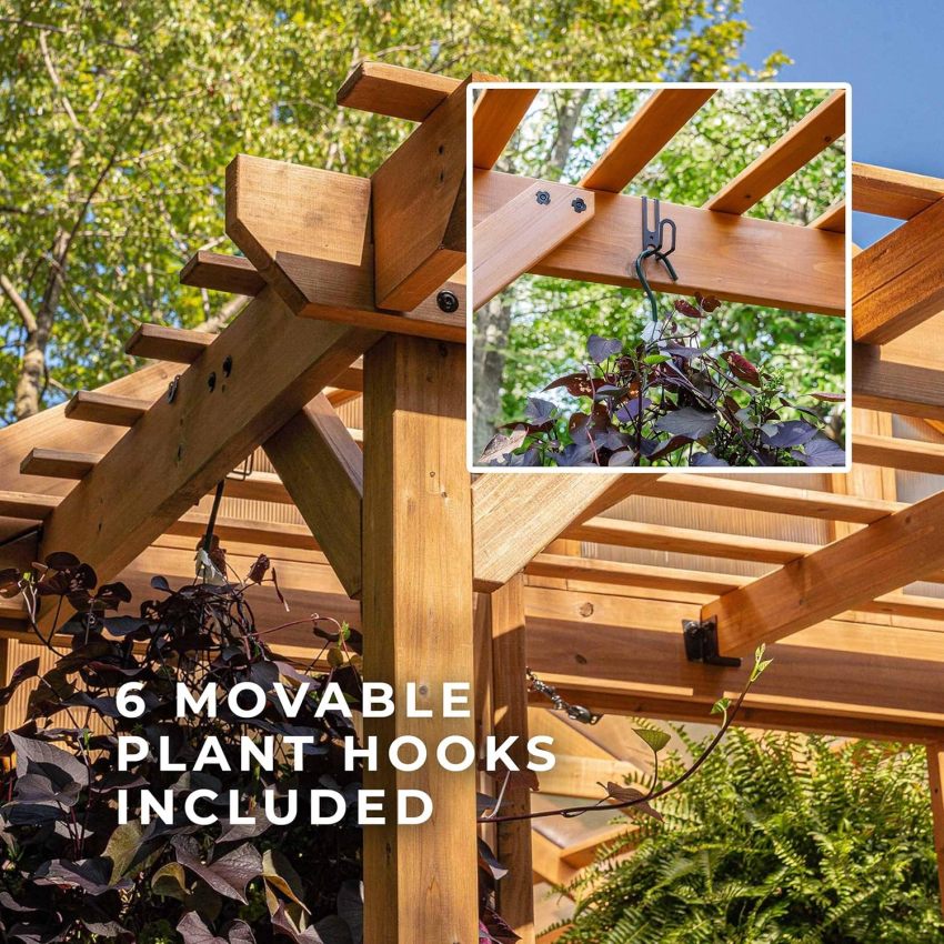 Backyard Discovery Bellerose Traditional Wood Greenhouse, All Cedar, Exterior and Interior Hose Hook-up, PowerPort, Foldable Shelves, Passive and Active Ventilation