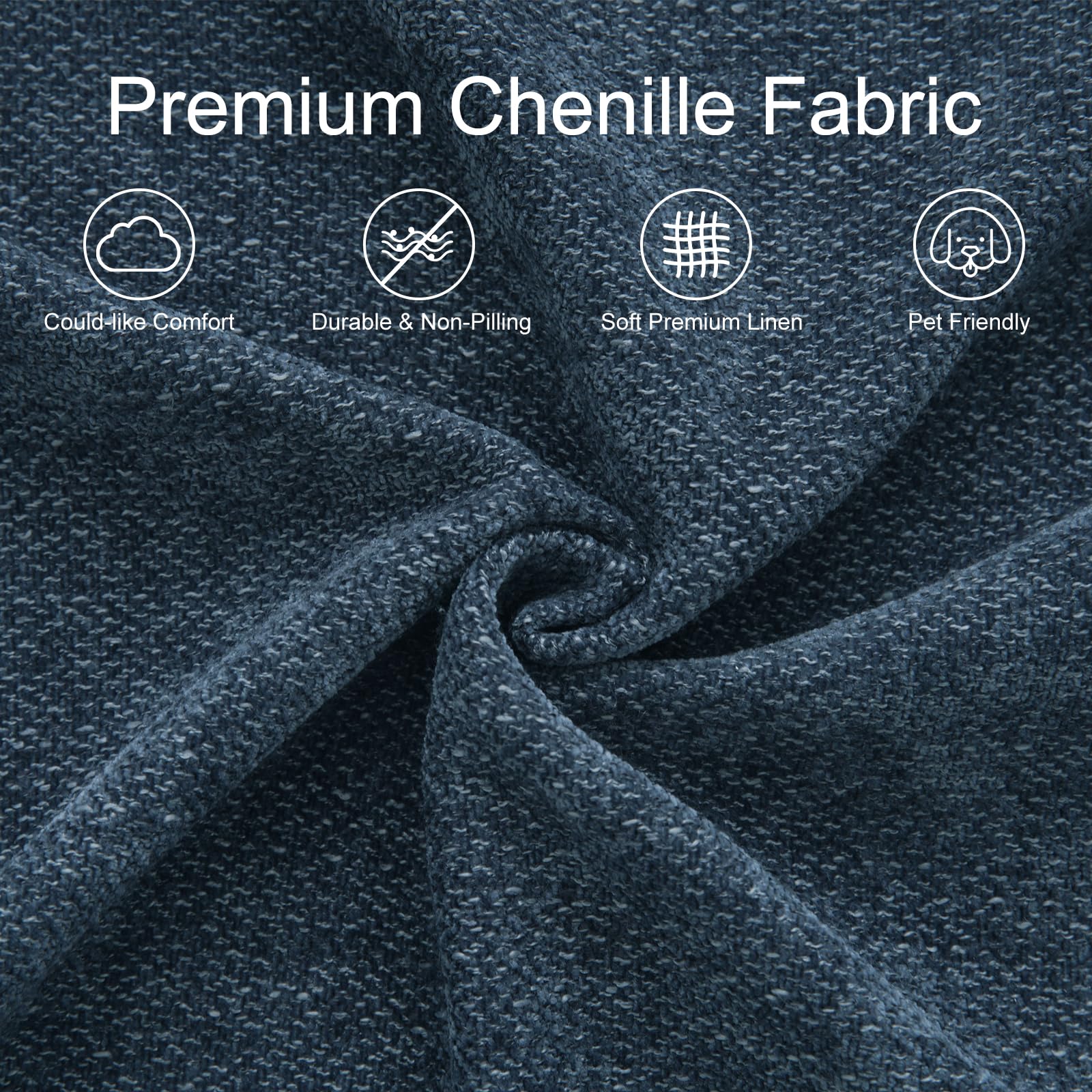 TEKAMON 100 Modular Sectional Sofa with Seats Storage, L Shaped Couch with Movable Ottoman, Chenille Fabric Couch for Living Room, Office, Apart W/Deep Seat, USB Charging,Removable Cover