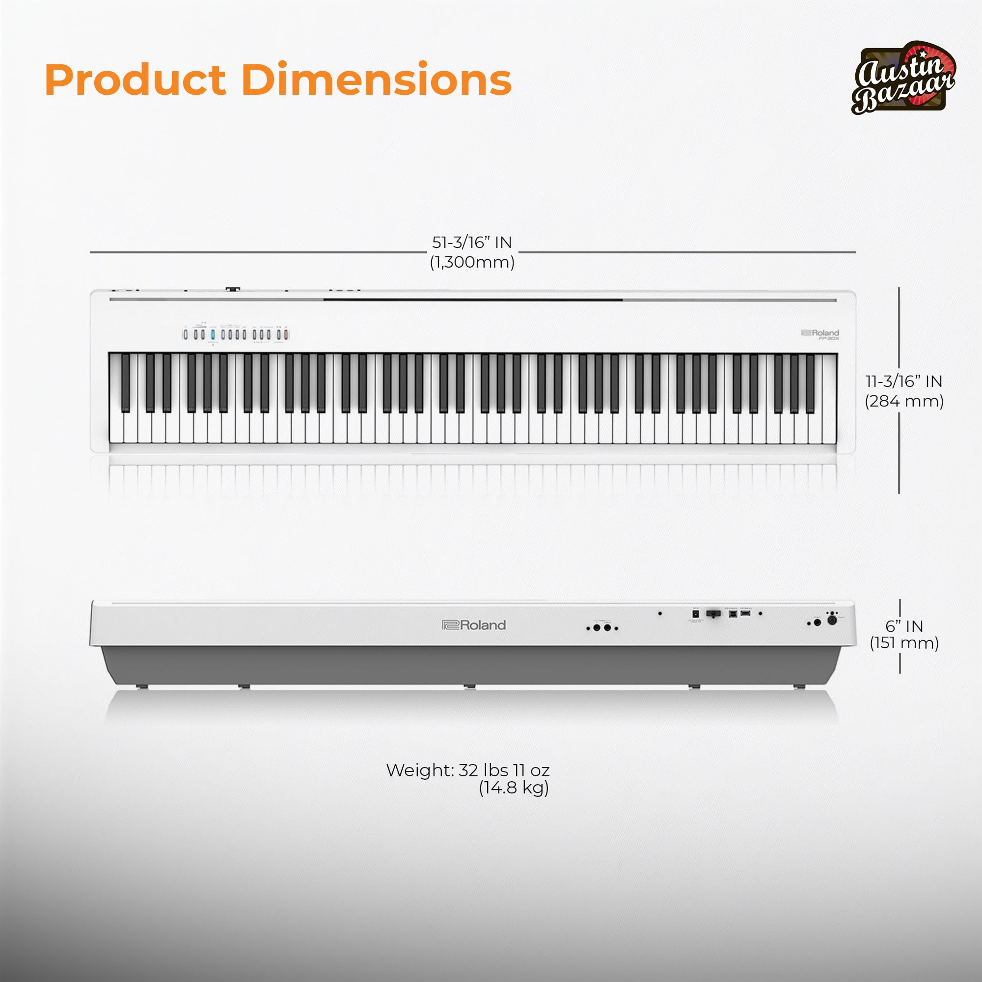 Roland FP-10 Digital Piano - Black Bundle with KSC-FP10 Stand, Bench, Sustain Pedal, Instructional Book, Online Lessons, Instructional DVD, and Austin Bazaar Polishing Cloth