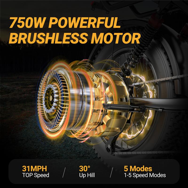 【VOLTVOGUE-Qlaway 】Electric Bike, Peak Power 1500W, Full Suspension, Top Speed 31 MPH, Range 40-70 Miles, 48V 18Ah Removable Battery, 2-Seater Design, LED Headlights, 20-Inch All-Terrain Fat Tires, UL 2849 Certified. Ebike Electric Motorcycle