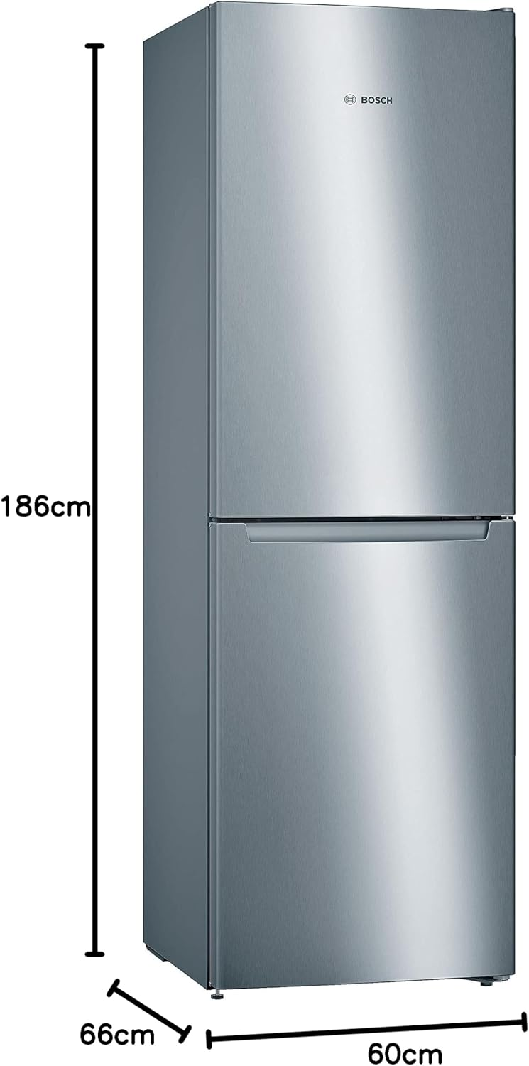 Bosch KGN27NBFAG Serie 2 Freestanding Fridge Freezer with NoFrost, MultiBox XXL, LED Lights, 182.4 x 55cm, Black [Energy Class F]