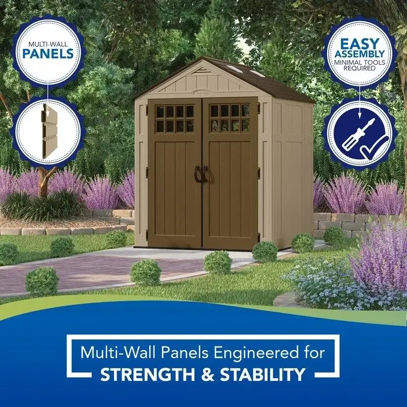 6'3 wide x 5'6 deep resin storage shed