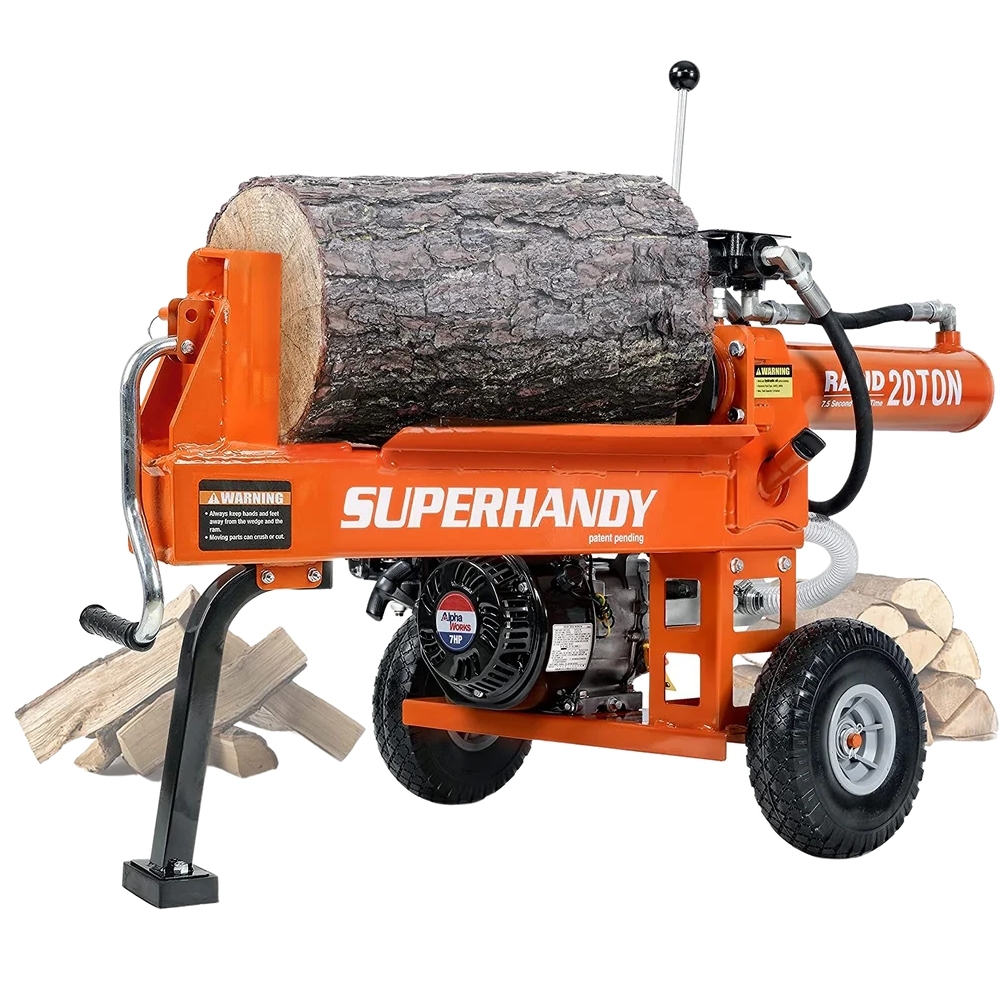Super Handy GUO077 Portable 20 Ton Gas Powered Log Splitter