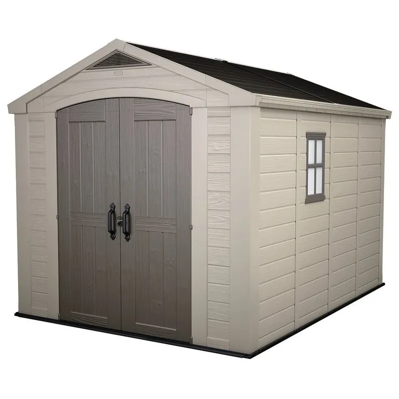 Factor 8 ft wide x 11 ft deep resin storage shed
