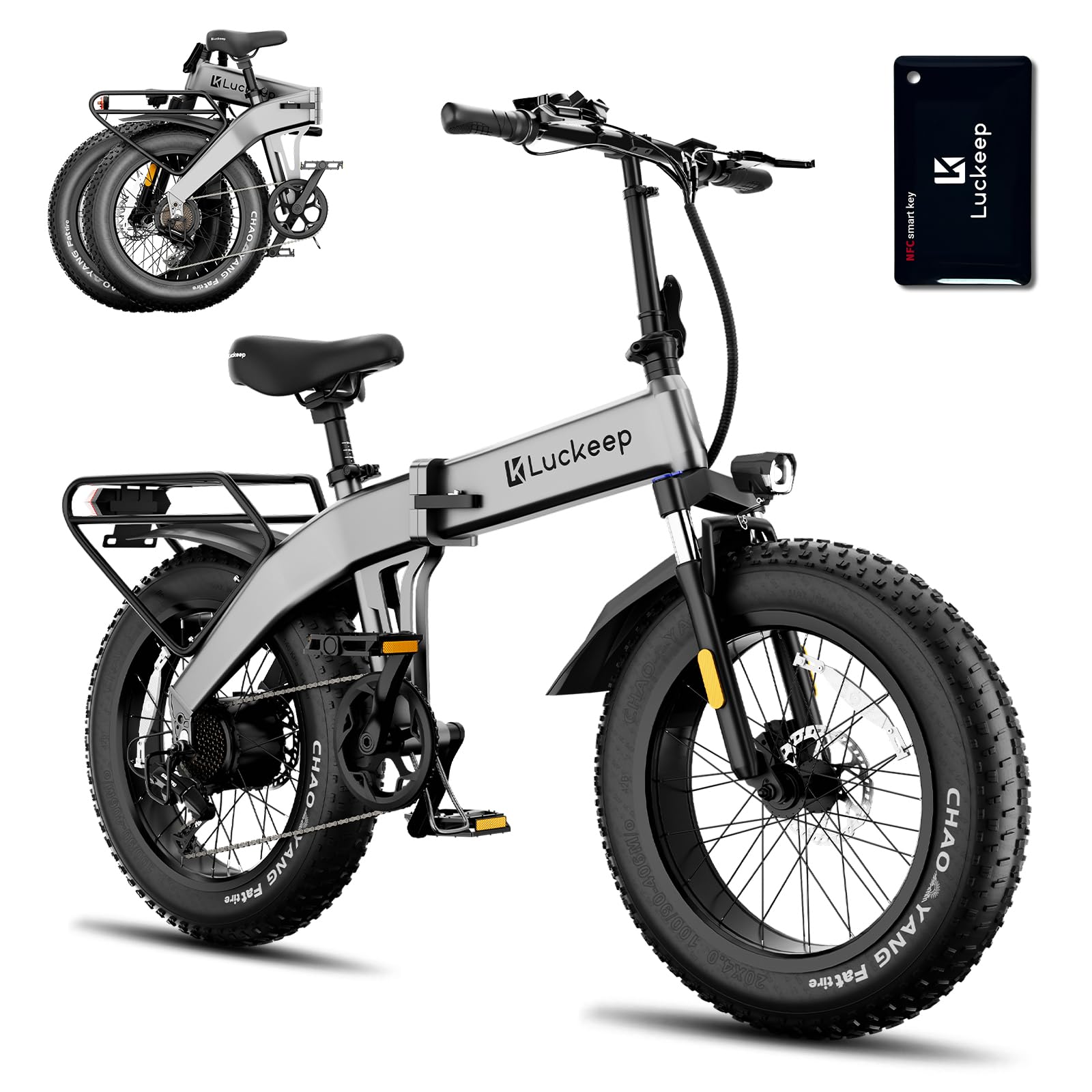 Folding Electric Bike for Adults 1500W Peak Motor, 28MPH 60 Miles,720WH Battery 20 x 4.0 Fat Tire Foldable Ebikes for Adults NFC/Anti-Theft/Hydraulic Brakes E-Bbike Commuter Men