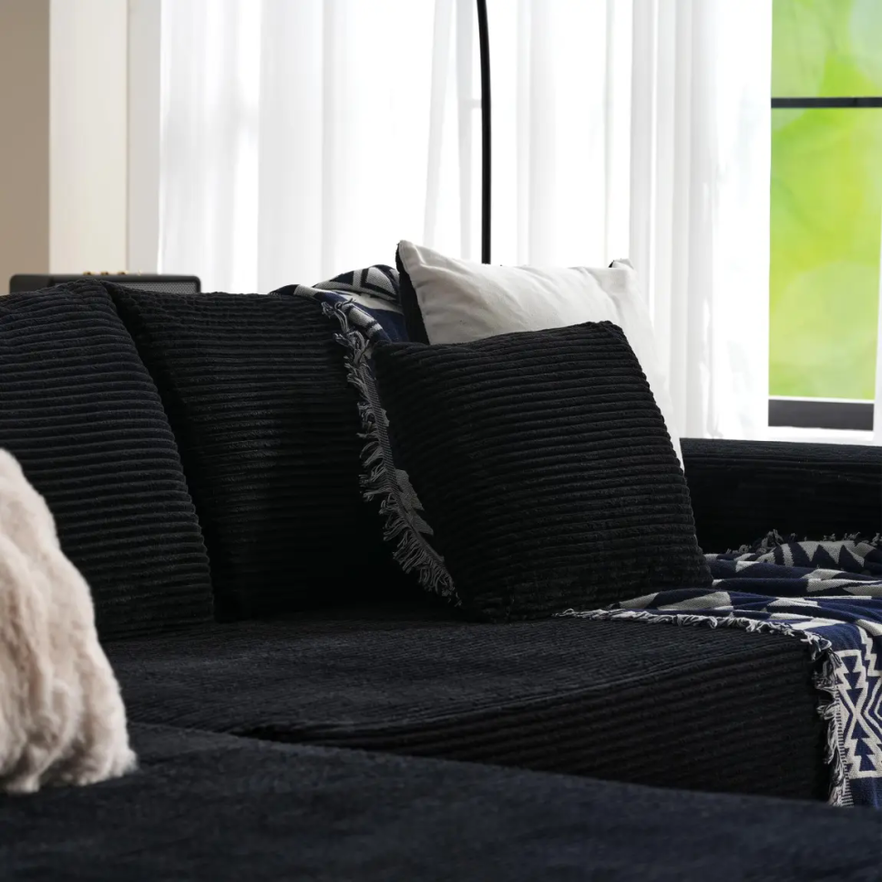 Ovios 106 Cloud Sectional Couch with L-Shape Chaise,Modern Modular Sofa with Deep Seat, Upholstered Couches for Living Room Bedroom,No Assembly Required