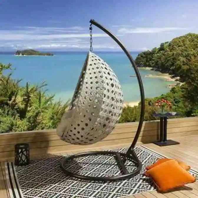 2025 Luxury Extra Large Outdoor Hanging Pod Chairs Grey Rope Table