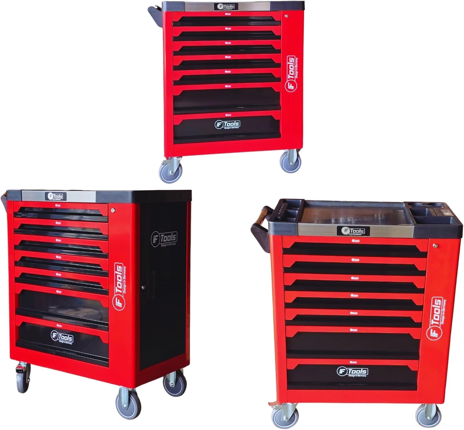 toolcar F-Tools Red XXL workshop trolley tool trolley filled with tools