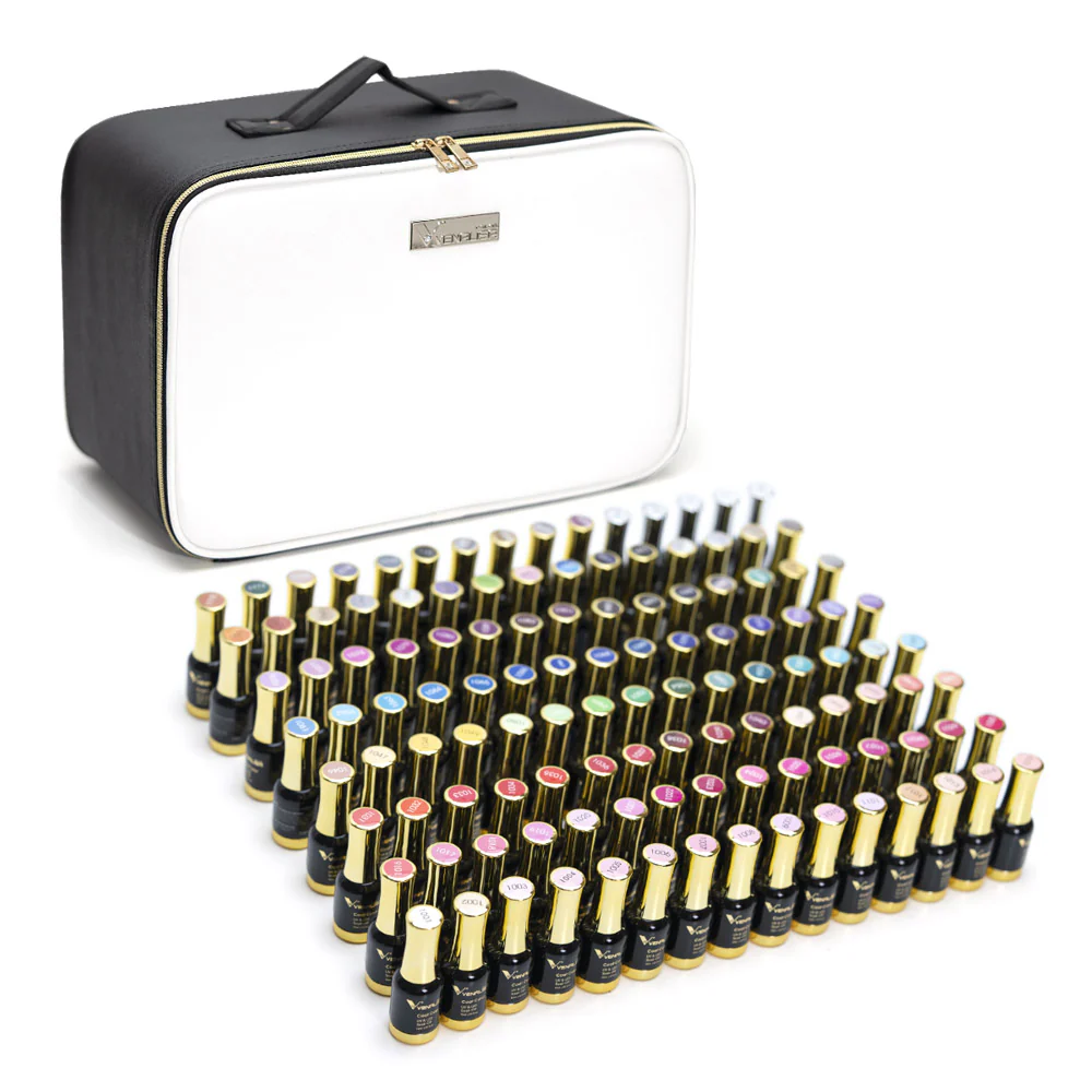 VENALISA 120 Pcs 12ML Gel Nail Polish Set with Base and Top Coat, Gel Polish Kit White Black Pink Blue Colors Soak Off UV LED Nail Gel Polish Sets Nail Art Starter Manicure Salon