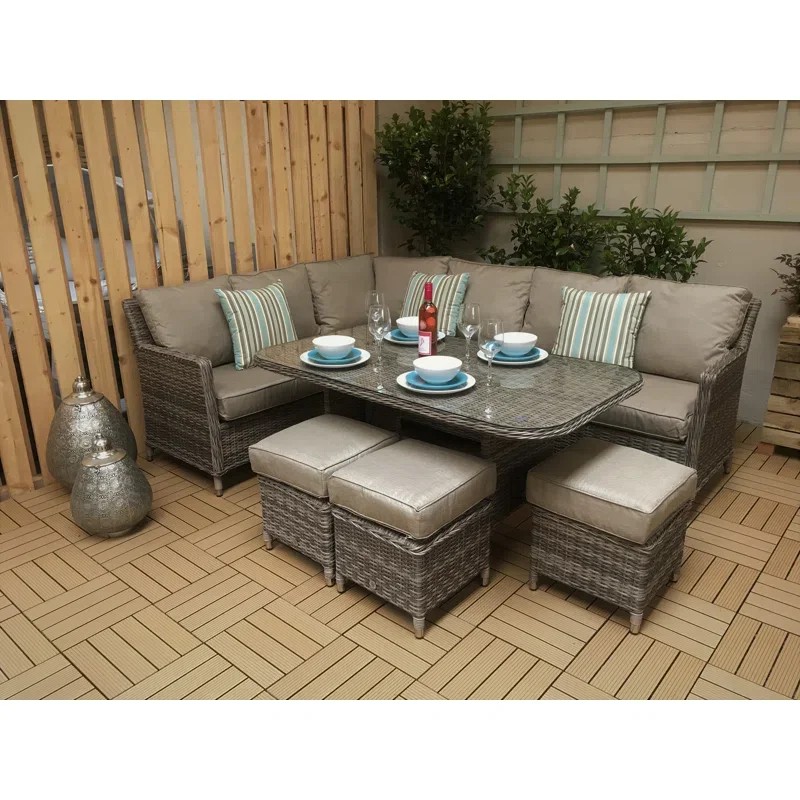 Auberta Wicker 9 - Person Garden Lounge Set