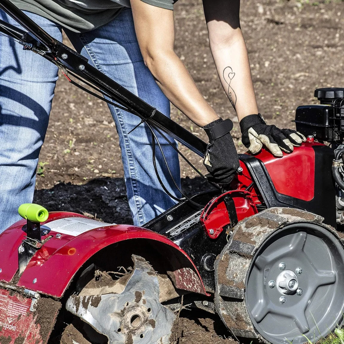 Earthquake 37037 Pioneer Dual-Direction Rear Tine Tiller, Red/Black